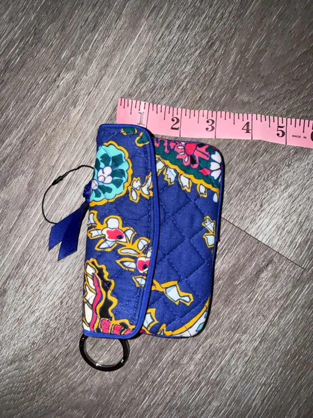 Vera Bradley Quilted Mini Wallet in Navy Blue Floral - Picture 6 of 6